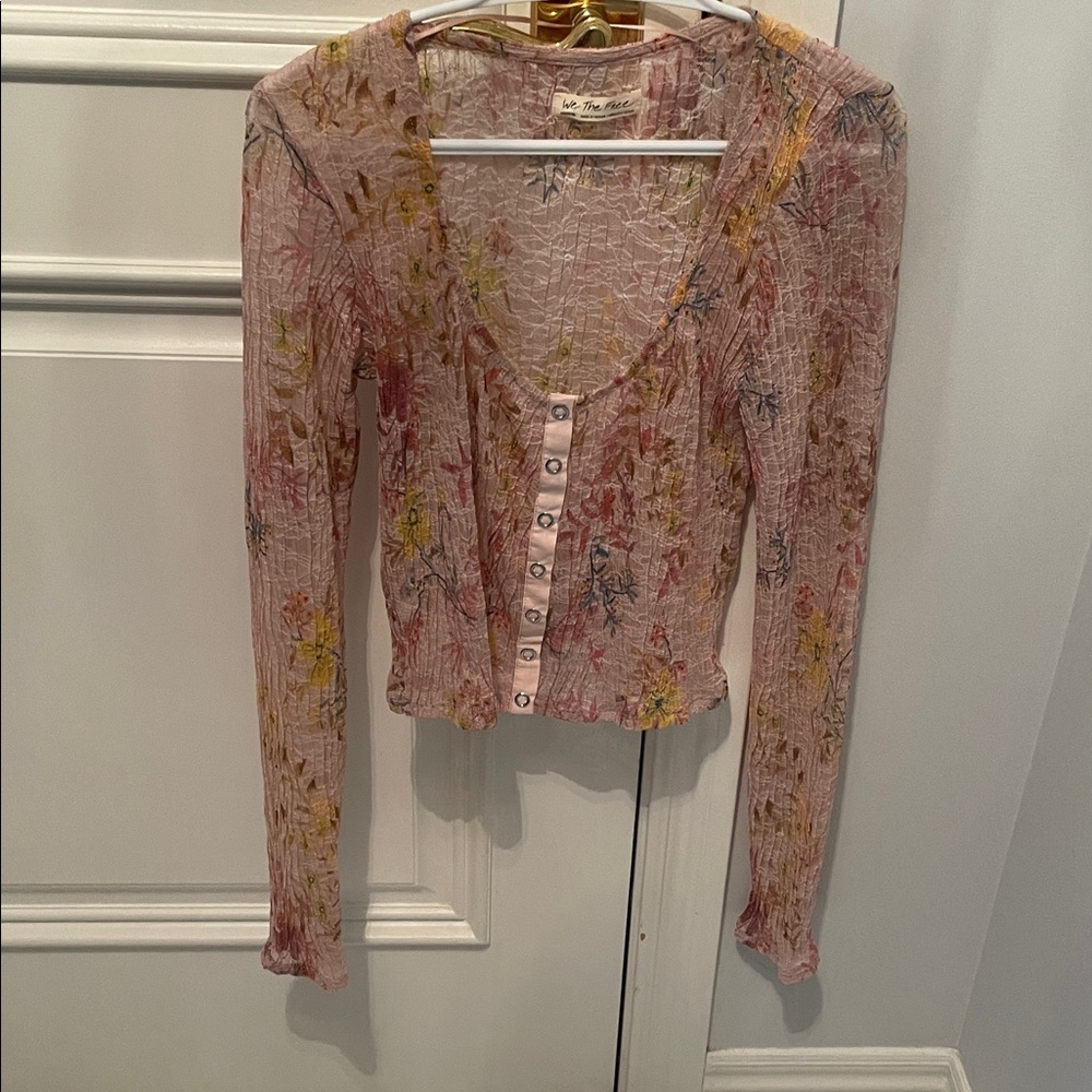 We The Free Floral Button-Up Blouse